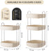 YCIA&DONE 360 Rotating Makeup Organizer - 2 Tiers Square Shaped Vanity Storage in Warm White