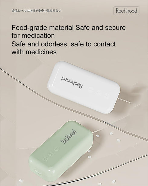 Rechhood 3-in-1 1/4 1/3 1/2 Pill Cutter with Pill Storage Case, Stainless Steel Blade Cuts Pills Ideal for Cutting