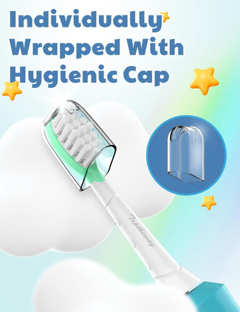 Toptheway Kids Toothbrush Heads for Philips Sonicare, 8 Pack for Kids 7+, Pink & Green