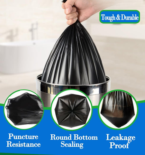 Hommaly 1.5 200 Bags(Fit1.3-1.6 1.3 1.5 1.6 5-6 Gallon pcs Small Black Trash Gal), Strong Gallon Gallon Gallon Garbage