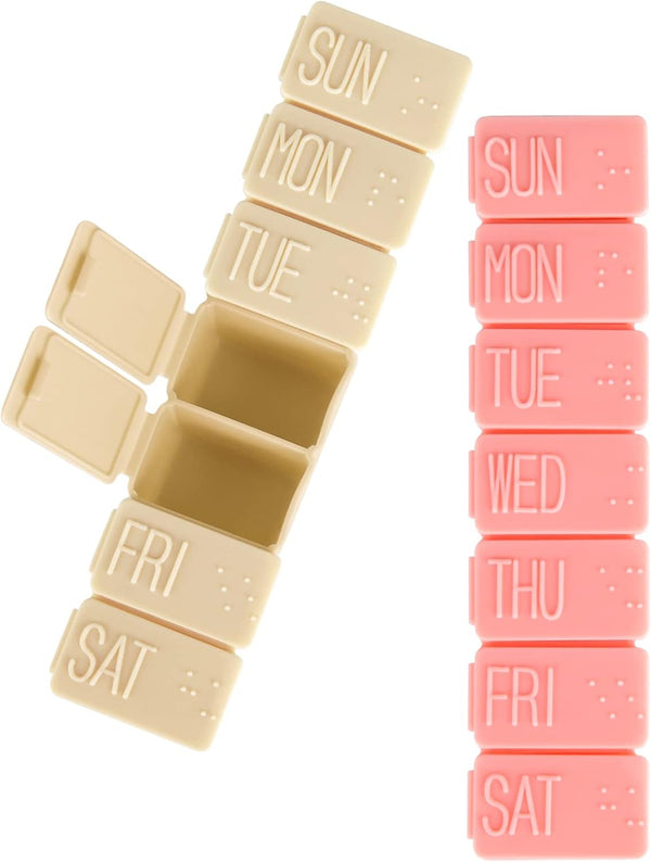 MAYFIVE 2Pack Weekly Pill Organizer,7 Days Pill Cases Travel Daily Pill Box Medicine