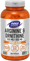 NOW Sports Nutrition Arginine & Ornithine - 250 Veg Capsules - 500/250 mg Amino Acids