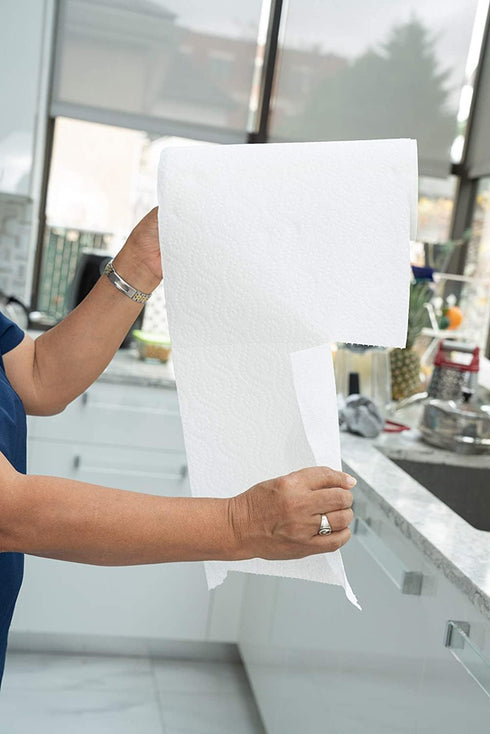 2-Ply White Kitchen Perforated Paper Towel Rolls, Easy Tear, Strong, Individually Wrapped, USA Made
