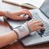 INDEEMAX 2 Pack Copper Wrist Brace Support for Carpal Tunnel, Pain Relief, Adjustable Compression Wraps (Pink)