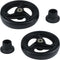 MY MIRONEY 2PCS Black Wheel Replacement Glide Caps for Wheelchairs, Walkers, PVC Front Wheels with Mounting Screws