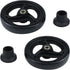 MY MIRONEY 2PCS Black Wheel Replacement Glide Caps for Wheelchairs, Walkers, PVC Front Wheels with Mounting Screws