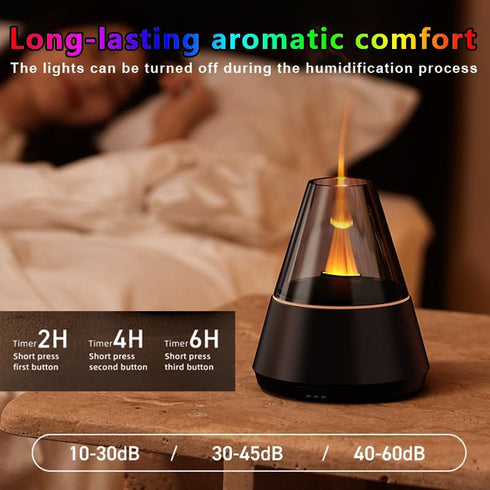 KadiDise 120ml 7-Color Flame humidifier,Flame Aroma Diffuser, Flame Humidifier, Essential Oil Aromatherapy Diffuser