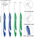 4 Pcs Tuft Toothbrush Tufted Brush, Interspace Toothbrushes End-Tuft Tapered Trim Toothbrush Soft Trim Orthodontic Interdental Brushes for Detail Cleaning (2 Blue + 2 Green)