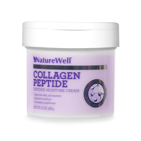 NATURE WELL 10 Oz Clinical Collagen Peptide Moisture Cream for Face, Neck & Body, Anti-Aging Hydrating Cream