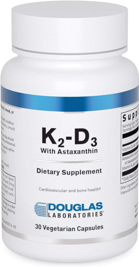 Douglas Laboratories K2-D3 with Astaxanthin - Antioxidant Support for Bones, Immune Function & Vascular Health - 30