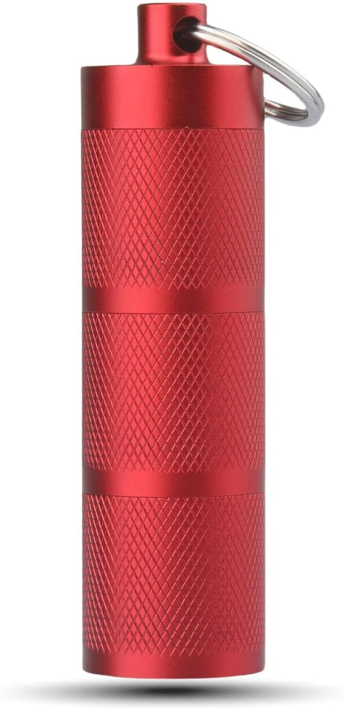 Compact Waterproof Keychain Pill Holder, Portable Pill Box with 3 Compartments for Daily Medication on The Go (Wine Red)