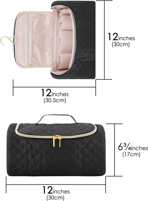 Linkidea Portable Travel Carry Case for Dyson Airwrap Styler, Hair Dryer Storage with Side Mesh Pockets (Black)