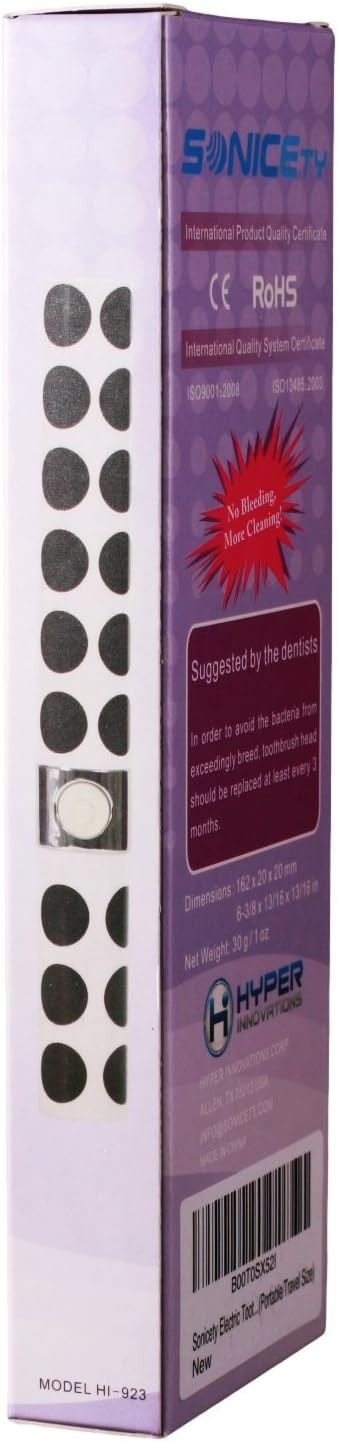 Electric Toothbrush HI-923, Black Polka Dot, Portable/Travel Size