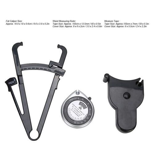 Body Fat Caliper, Handheld Measurement Device, Clipper Combo with Body Fat Percentage Measure Chart for Men and Women