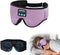 Sleep Mask Bluetooth Headphones, Soft Wireless Headband Eye Mask with Microphone - Purple