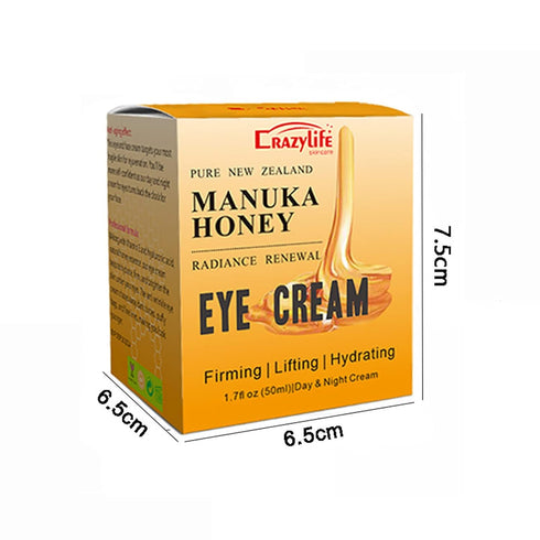 Manuka Honey Eye Cream for Dark Circles, Puffiness, Anti Aging, Fine Lines, Wrinkles, Retinol & Aloe Vera Relief