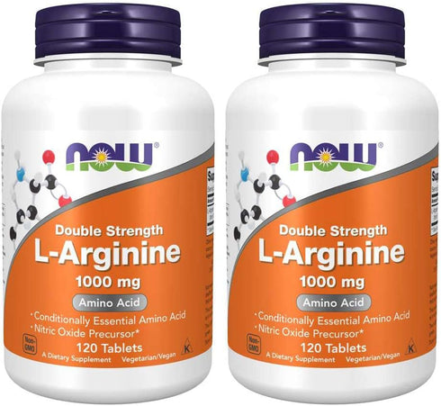 Now Foods L-Arginine 1000mg, 120 Tablets - 2 Pack