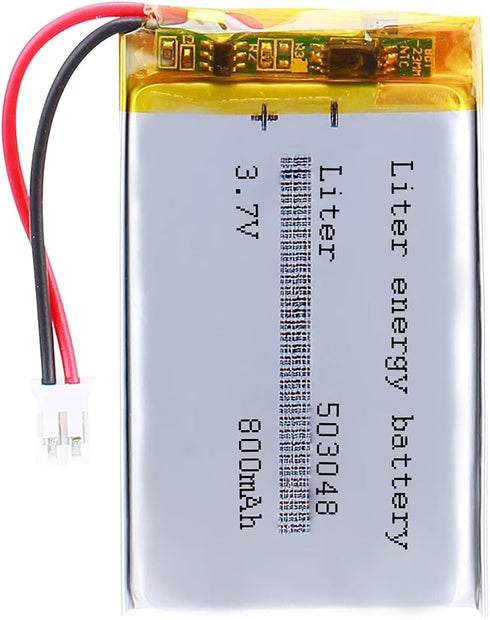 3.7V Lipo Battery 800mAh, Rechargeable Lithium Ion Polymer Battery 503048 with JST Connector