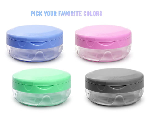 Leak Proof Dental Retainer Case for Travel, Denture Cleaning Case with Mirror, Blue