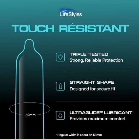 Pack, 48 Count Lifestyles Tough Natural Rubber and Lubricated Latex Condoms Value