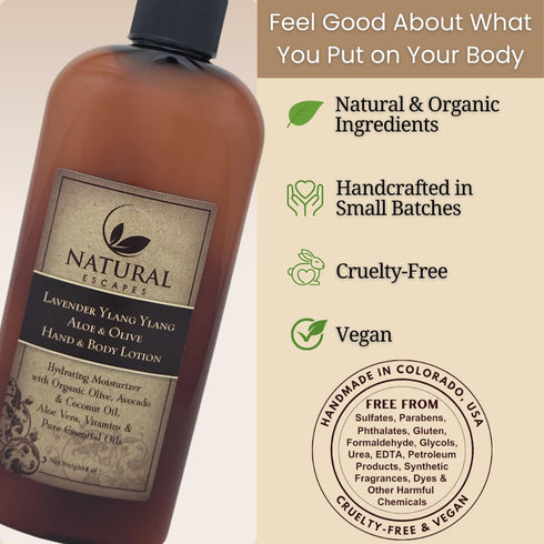 Lavender Body Lotion for Dry Sensitive Skin, 8oz - Eczema Relief Moisturizer with Aloe Vera