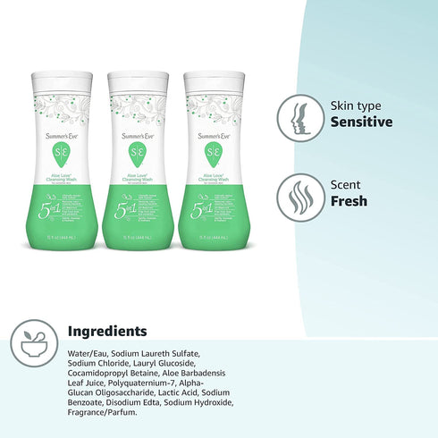 Summer's 15 oz Pack 2 Eve Cleansing Wash | Aloe Love | Great for Sensitive Skin | Each |