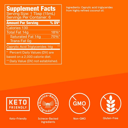 Bulletproof Brain Octane C8 MCT Oil - Travel Size, 3 Ounces, Keto Supplement for Energy and Cravings