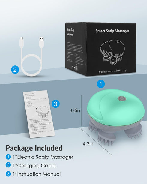 Upgraded Handheld Pet Massager, Electric Scalp Massager, Head and Back Scratcher for Relieving Tight Stiffness Muscles