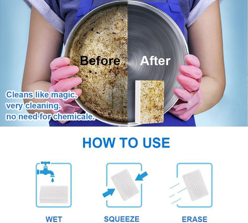 SmilePowo 12 Pack Extra Large Magic Cleaning Sponges Eraser, Melamine Foam Cleaning Pads
