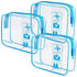 Lermende 2pcs Clear Toiletry Bag TSA Approved Travel Bag for Airport Airline Accessories (Blue, 3 Pack)
