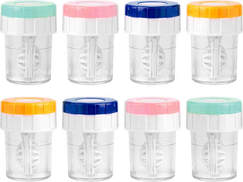 Lamoutor 8Pcs Manually Contact Lens Washer Cleaner, Plastic Lens Cleaner Case, Random Color