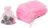 HRX Package 100pcs Pink Organza Bags, 4 x 6 Inches Wedding Christmas Favors Gift Drawstring Jewelry Pouches