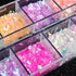 Mermaid Flake Nail Glitter Sequins, CHANGAR Iridescent Ice Slag Colorful Fluorescent Glass Paper Nail Sticker