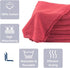 Linteum Textile 50 Pack Shop Towels - Red, 12"x14", 100% Cotton Bulk Rags for Cleaning