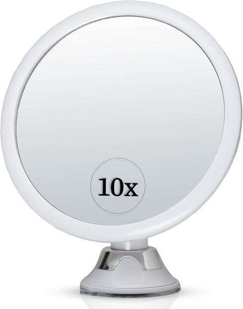 MIRRORVANA 10X Magnifying Mirror for Makeup, Suction Cup Cosmetic Mirror for Vanity and Travel - 6.7 x 6.7 Inch