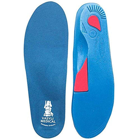 Custom Full Length Insoles - Blue, Kid’s Large, Heel Grid for Slippage, Medium Density, Pain Relief