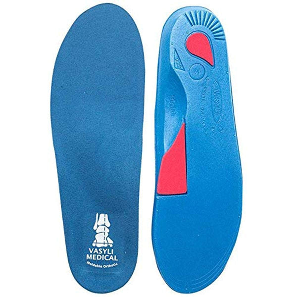 Custom Full Length Insoles - Blue, Kid’s Large, Heel Grid for Slippage, Medium Density, Pain Relief