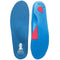 Custom Full Length Insoles - Blue, Kid’s Large, Heel Grid for Slippage, Medium Density, Pain Relief