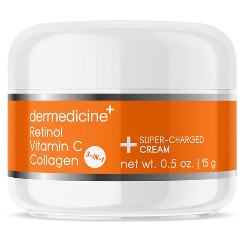 Super Charged Anti-Aging Cream for Face | Vitamin C + Retinol + Collagen | Pharmaceutical Grade Quality (TRIAL .5oz)