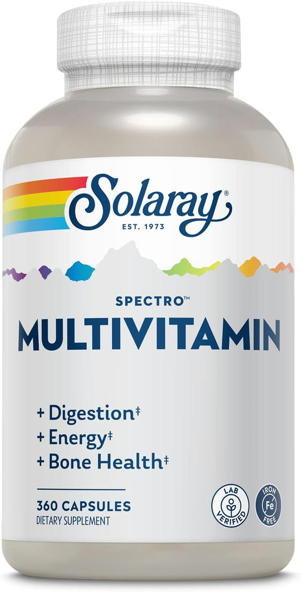 SOLARAY Spectro Multivitamin, 360 CT, w/No Iron, Cal/Mag, Energizing Greens & Herbs