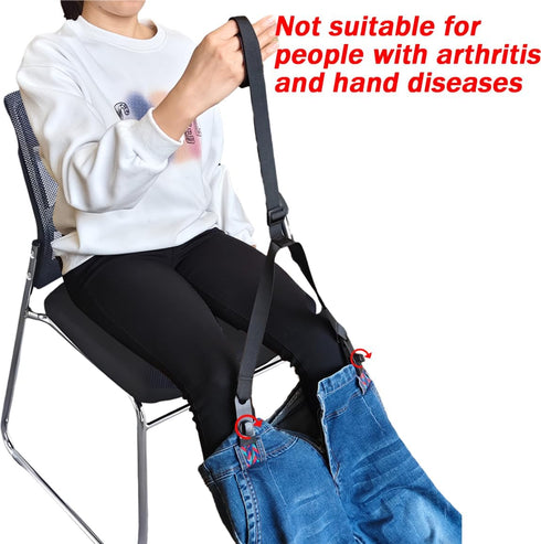nsgglecher (Black2) Clip and Pull Dressing Aid, Adjustable Length Pants Wearing Assist Tool Device, Pants Aid Tool