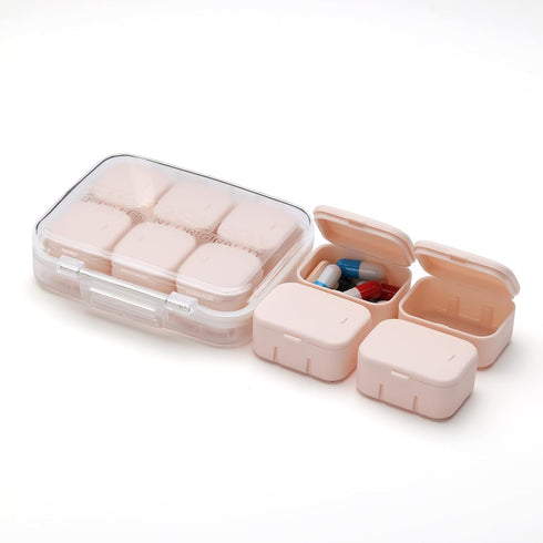 RICHCEE 10 Compartments Daily Pill Organizer for Pocket Purse,Combined Cute Travel Pill Box,Daily Portable Pill