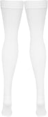 NuVein Medical Compression Stockings - 20-30 mmHg Thigh Length Hose for Women & Men, Open Toe, X-Large, White