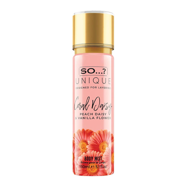 So…?...? Unique Coral Daisy Body Mist for Women, Gourmand Fruity Vanilla Perfume, 5.1 oz