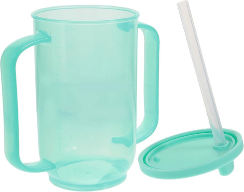 iplusmile Adult Sippy Cups, Plastic Mug with 2 Handles, Spill Proof Drinking Cups for Elderly Care