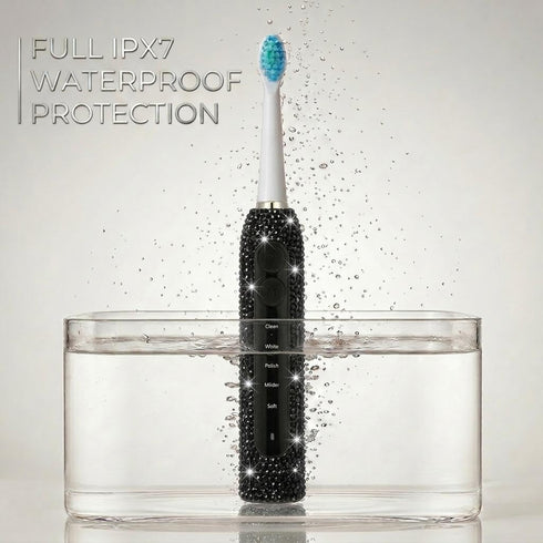 Veseek 6 Toothbrush-5 Charge,2Min Timer,IPX7 Diamond Sonic Electric Toothbrush Bling Rechargeable Toothbrushes