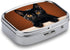 STVNKML 2 Cute Peeping Black Cat Pill Box Travel Pill Organizer Compartment Weekly Pill Case with Mirror A Day Medicine
