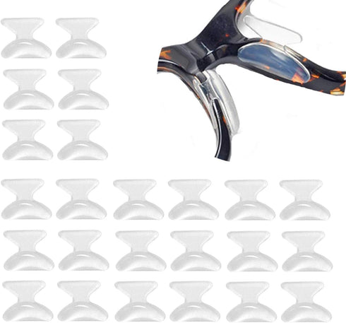 Anti-Slip Nose Pads Silicone Butterfly Shape, 13 Pairs Soft Non-Slip Adhesive Nose Pads for Glasses