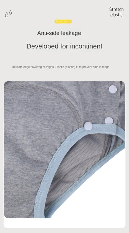 LEEMOOCARE Cotton Incontinence Pants for Adults: Washable, Breathable, Adjustable Leak-Proof Underwear for Elderly