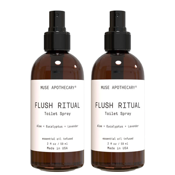 Muse Apothecary Flush Ritual Toilet Spray, 2 oz, Aromatic & Refreshing, Aloe + Eucalyptus + Lavender, 2 Pack
